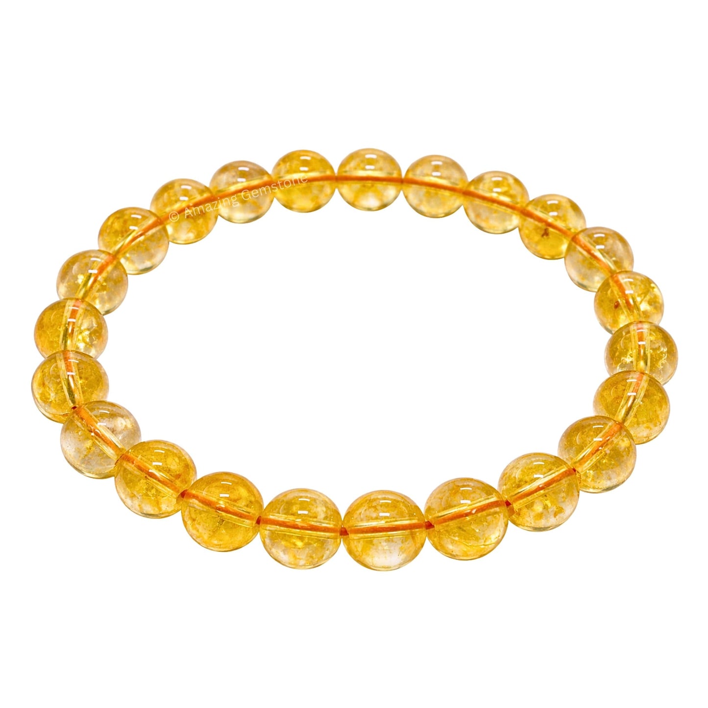 Amazing Gemstone Crystal Bracelet for Women Men's Gifts - Protection Healing Crystal Bracelet - 8mm Gemstone Beaded Stretchable Bracelet Pulseras Para Hombres Mujer Stocking Stuffers Mothers Day Gift (Citrine)