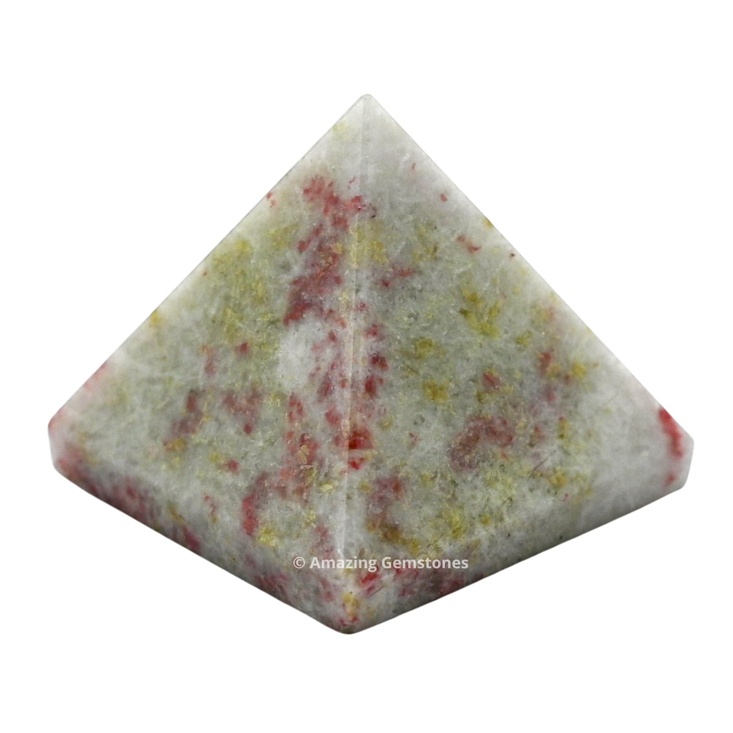 Amazing Gemstone Cinnabarite Pyramid Crystal Healing Stones - 1" Great Pyramid Figurine of Natural Stone Pyramid for Meditation, Reiki, Chakra Balancing and Crystal Pyramids Grid
