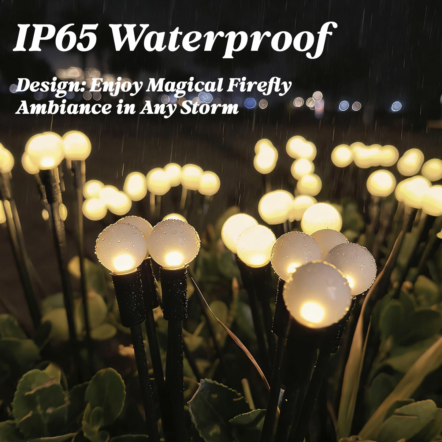Veeydrut Solar Outdoor Firefly Lights Waterproof (6 Packs, 48 LEDs), 2 Modes Decorative Lighting, Solar Stake Lawn Swaying Lights, Unique Spring Garden Decor Gifts for Women