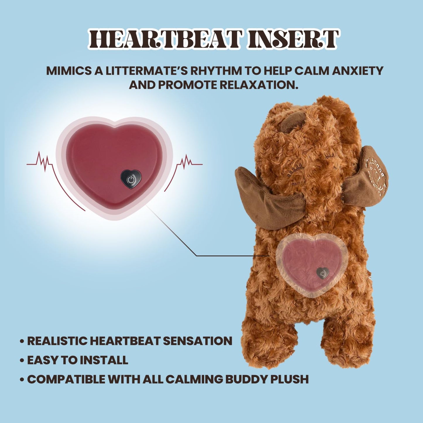 calming buddy - Little Buddy Kit - Puppy Hearbeat Toy for Small Puppy, Anxiety Relief with Reusable Heat Pack and Lavender, Sleep Aid for Dogs, Plush Comfort Toy, Includes Blanket & Squeaky Toy