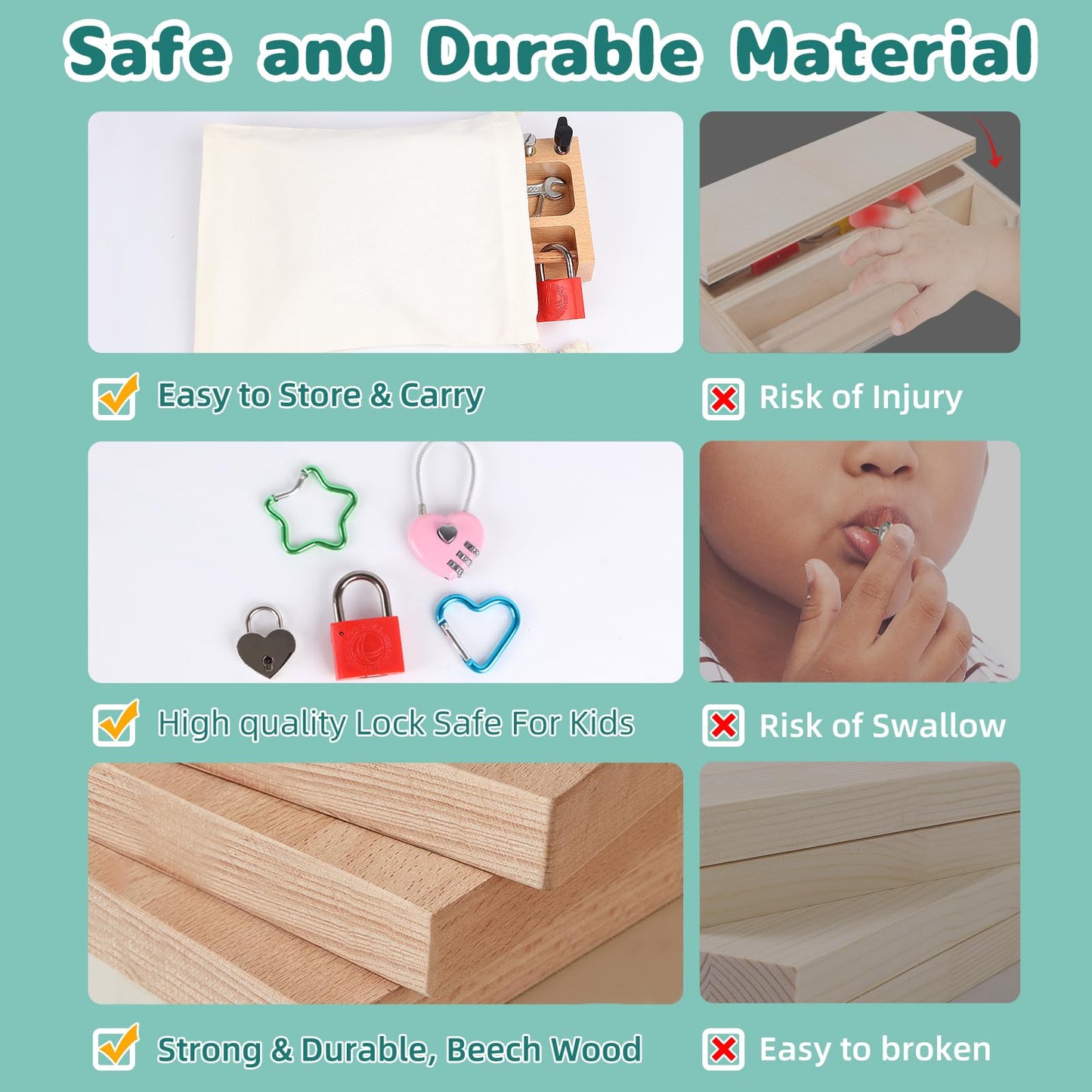 TOUHKAN Montessori Screwdriver Board Set Lock and Key Toys Kids Tools Nuts and Bolts Montessori Toys for 3 4 5 Year Old Learning Practical Life Materials Fine Motor Skills Occupational Therapy Games