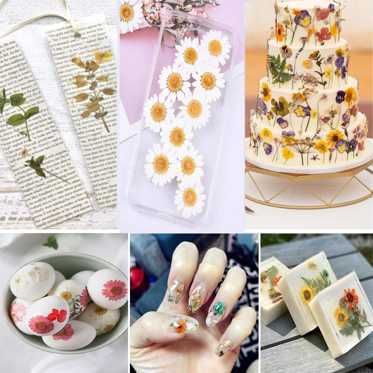 148PCS Pink Dried Pressed Flowers with Butterfly Stickers - YouthBro Real Nature Flowers Craft Set for Resin Jewelry Candle Soap Vase Making Nail Card Scrapbook Art Floral Decors