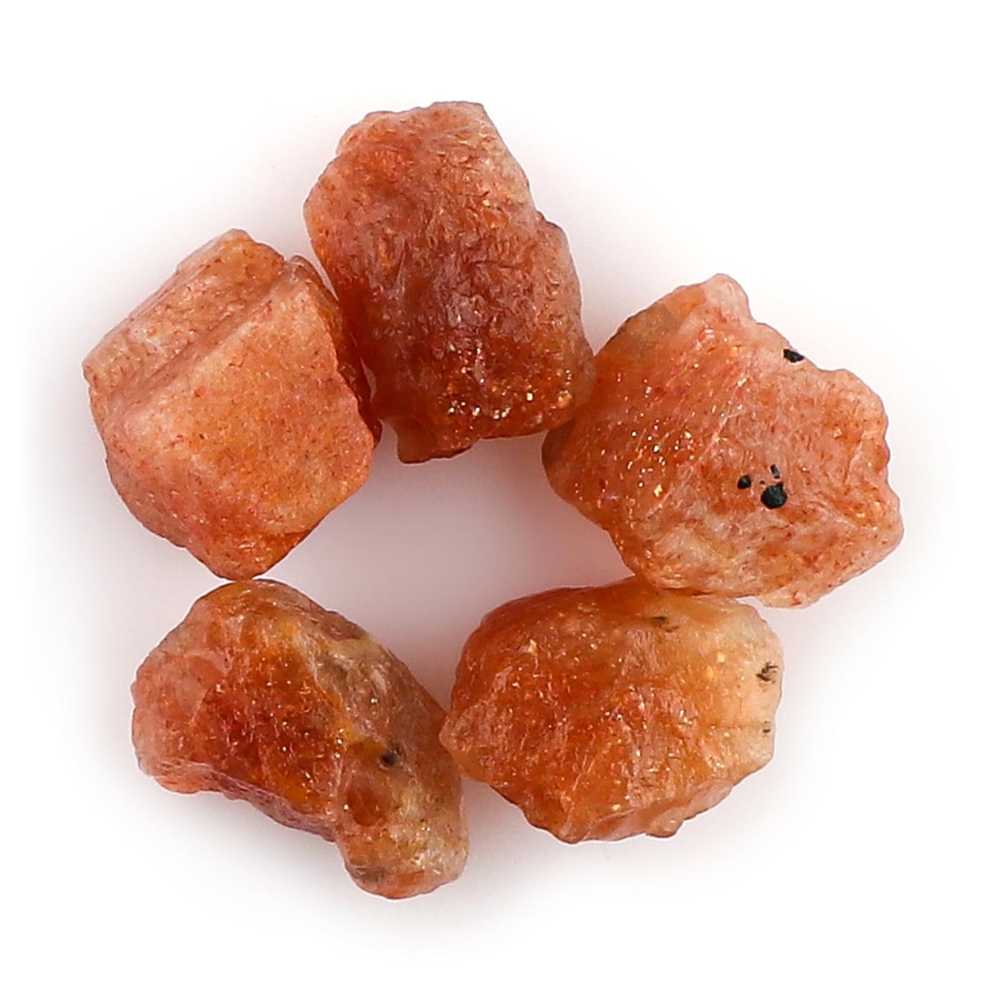 CRYSTALINES 5pcs AAA Grade, Wholesale Natural Raw Sunstone Gemstone, Untreated Rough Stone, Bulk Loose Supplies, DIY Crafts, Jewelry Making, Healing Crystals, Wire Wrapping, Gem Collection