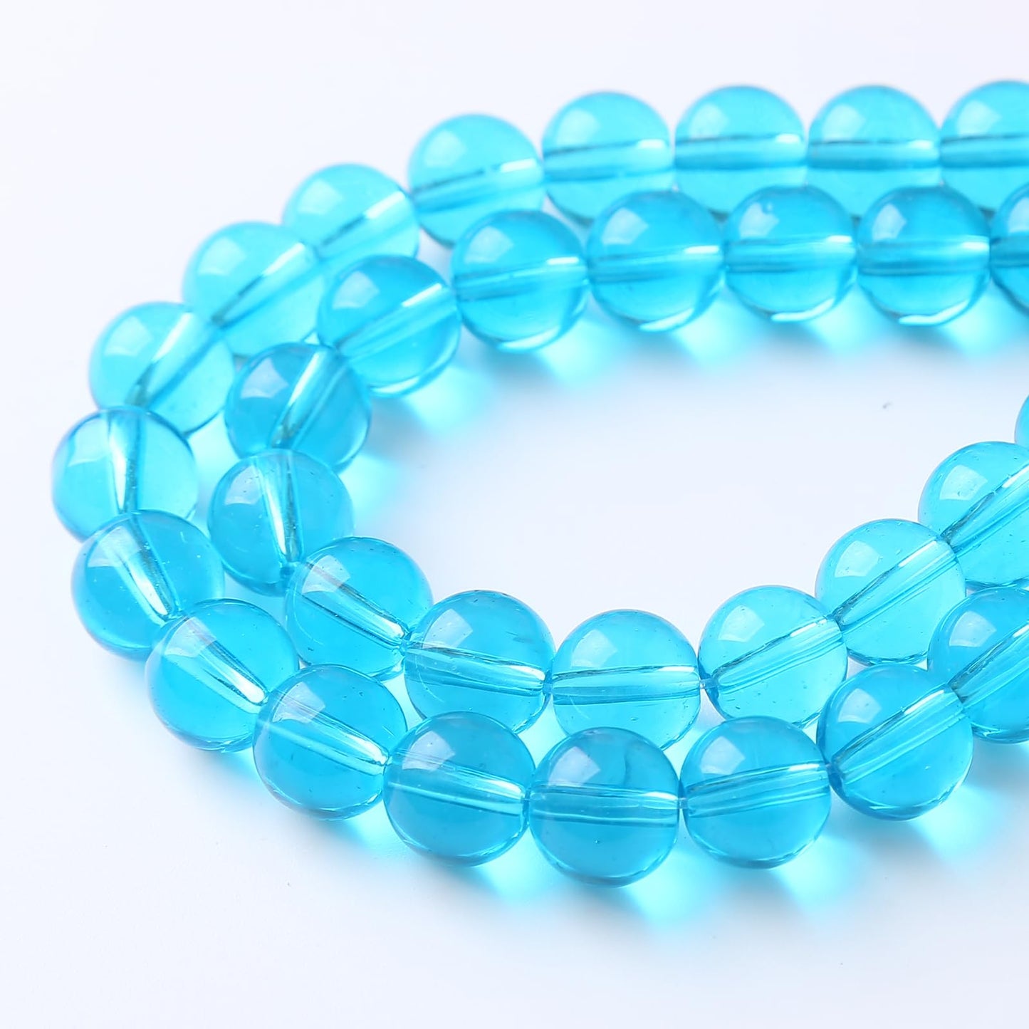 32pcs 12mm Topaz Blue Crystal Glass Beads Round Loose Spacer Beads for Jewelry Making DIY Bracelet Necklace (Blue Crystal Glass, 12mm)