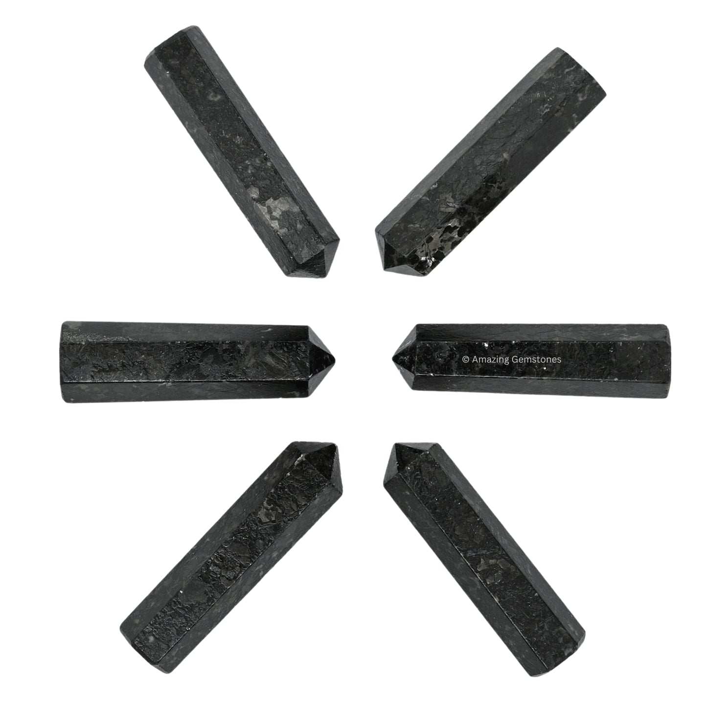 Amazing Gemstone Nuummite Crystal Points Bulk Healing Crystals & Stones - Pack of 3 Single Terminated Healing W& Point Bulk Crystals for Crafts, Crystal Grid, DIY Work - Premium Crystals