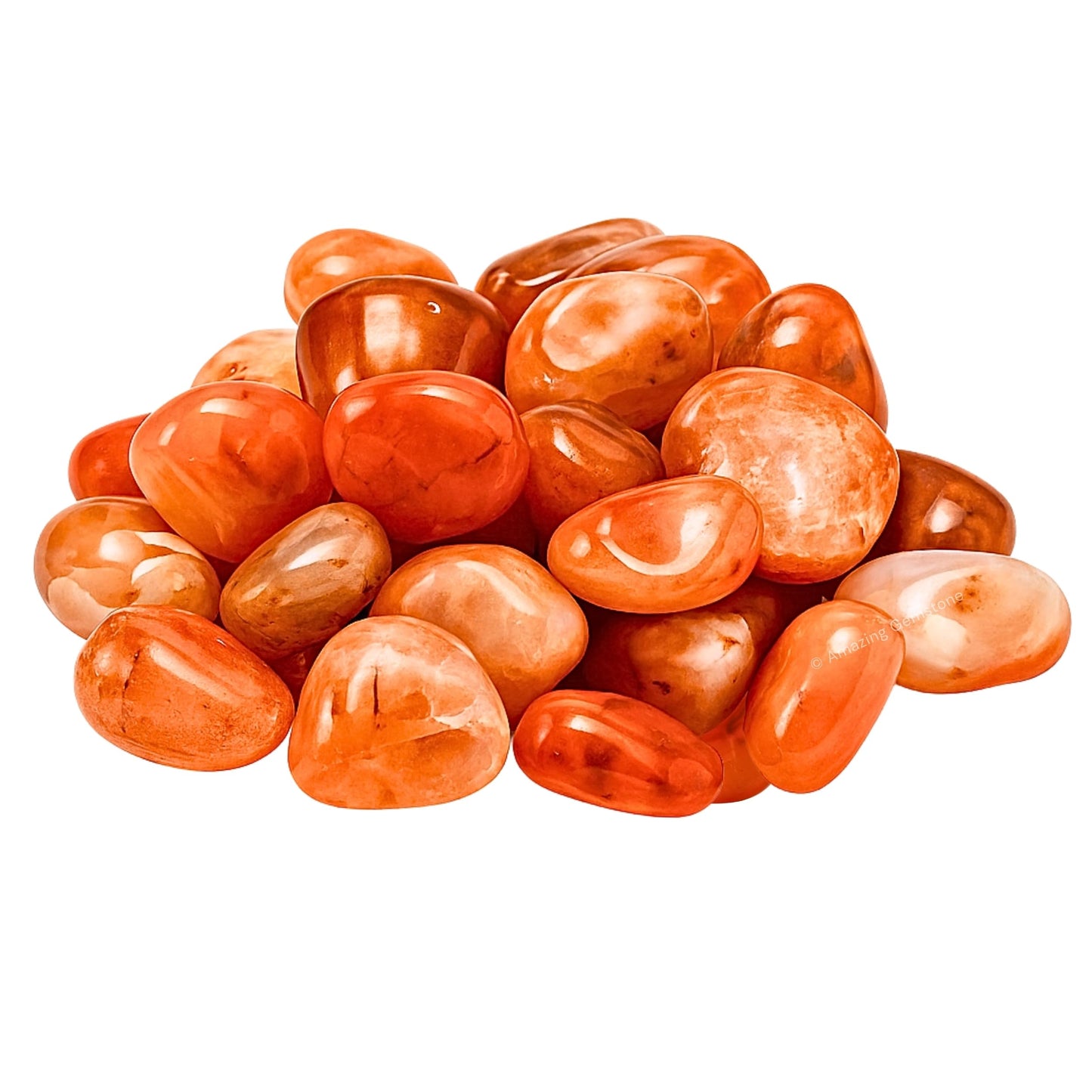 Amazing Gemstone Carnelian Crystals and Healing Stones Tumbled - 1 oz Carnelian Stone Gem Stones, Natural Healing Stones for Energy Balance, Stress Relief - Premium Polished Gems Rocks for Meditation