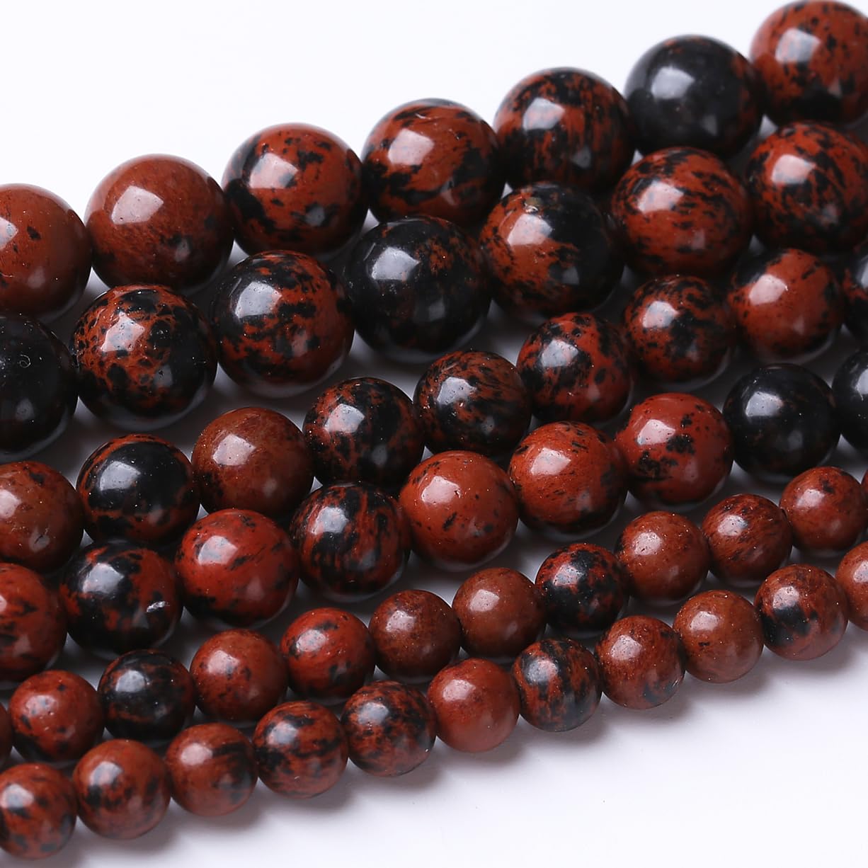 36PCS 10MM Red Black Jasper Stone Beads Energy Healing Beads for DIY Jewelry Bracelet Necklace Making for Jewelry Making 15Inch