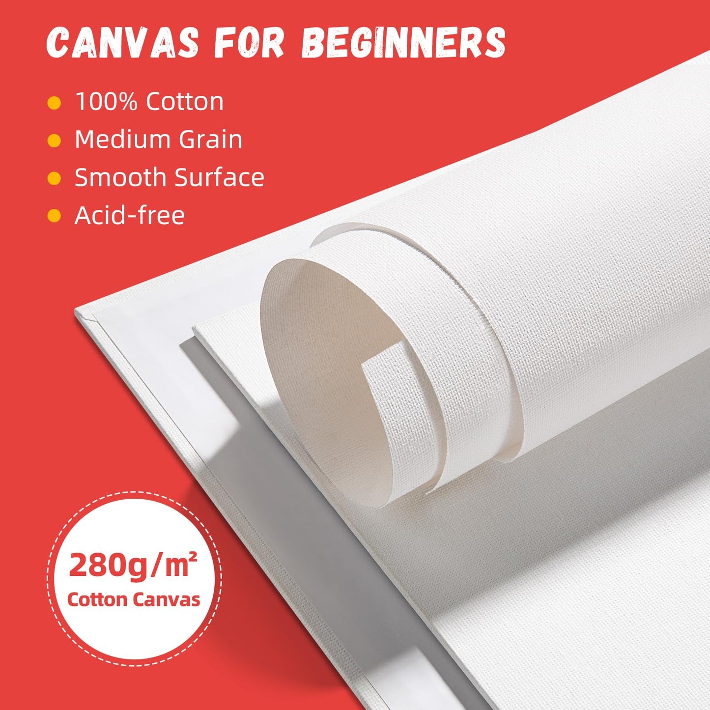 Simetufy 11 x 14 inch 42 Pack Flat Painting Canvas Boards- Gesso Primed Acid-Free 100% Cotton Canvas Panels for Acrylics Oil Watercolor Tempera Paints