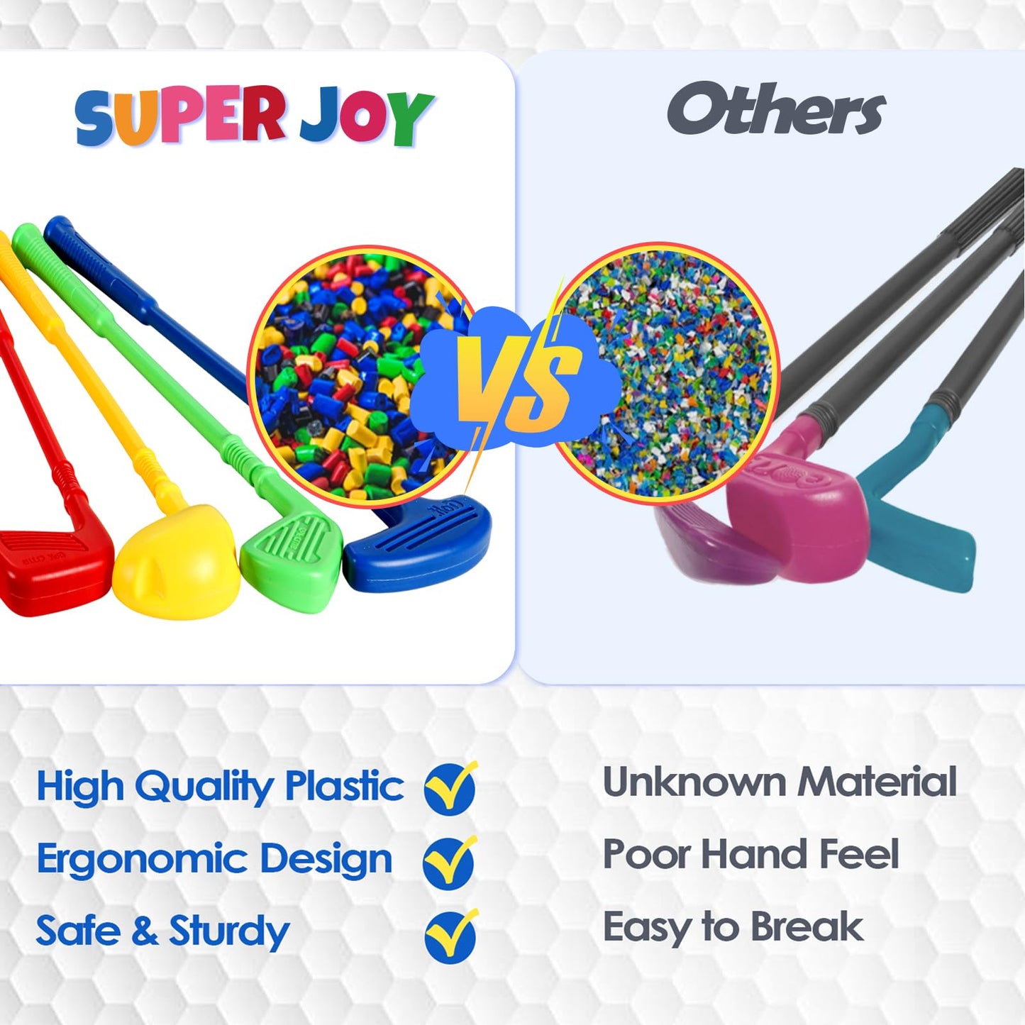 SUPER JOY Toddler Golf Set, Kids Golf Cart with 4 Clubs & 8 Balls, Indoor Outdoor Kid Golf Clubs for 3-5 Boys Girls, Mini Golf Birthday Gifts for Baby 3-5 Years Old