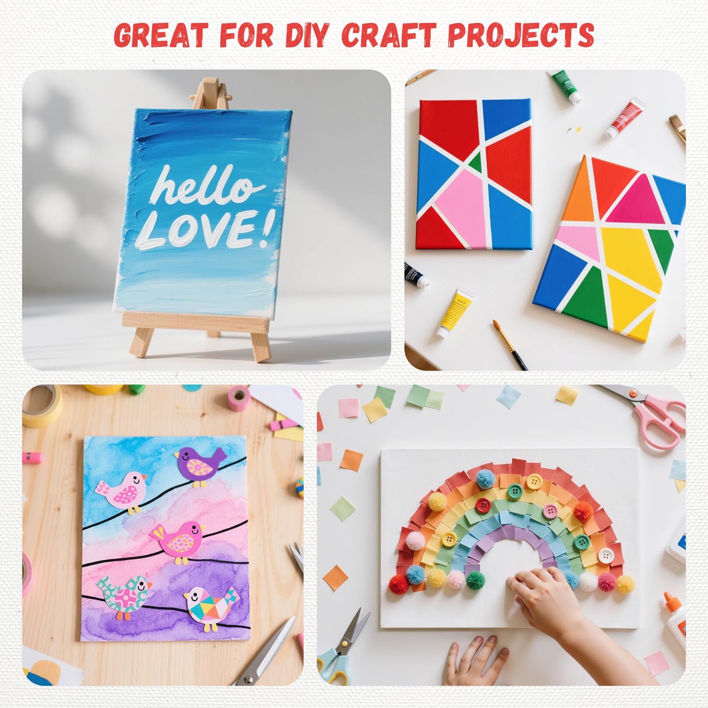 Simetufy 48 Pack 8 x 10 inch Canvas Boards for Painting Canvas Panels - Gesso Primed Acid-Free 100% Cotton for Acrylics Oil Watercolor Tempera Paints