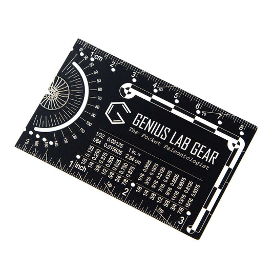 The Pocket Paleontologist - Small Metal Paleontology Ruler Scale, Mini Fossil Dig Multitool Gadget, Cool Tech Geek/Nerdy Archaeology Graduation Gift, Unique 3 Inch Metric Techie Tool - Genius Lab Gear