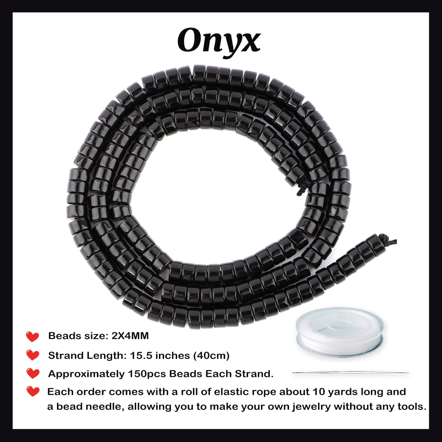 Natural Black Obsidian Heishi Spacer Beads Loose Semi Precious Flat Round Gemstone Disc Shape Stone for Beading Jewelry Making 4x2mm 15.5"