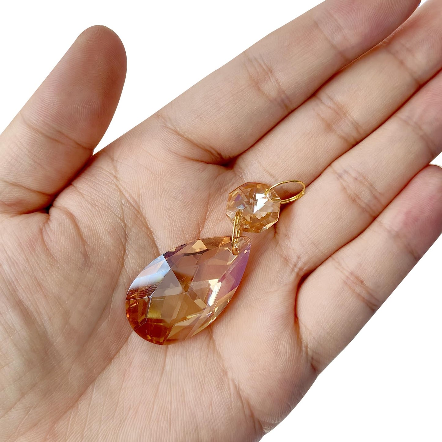 PATIKIL Teardrop Crystal Chandelier Pendants Beads, 10 Pack 60mm Length 38mm Chandelier Prisms Parts Ornaments Hanging Beads for DIY Arts Crafts Decoration, Sky Blue