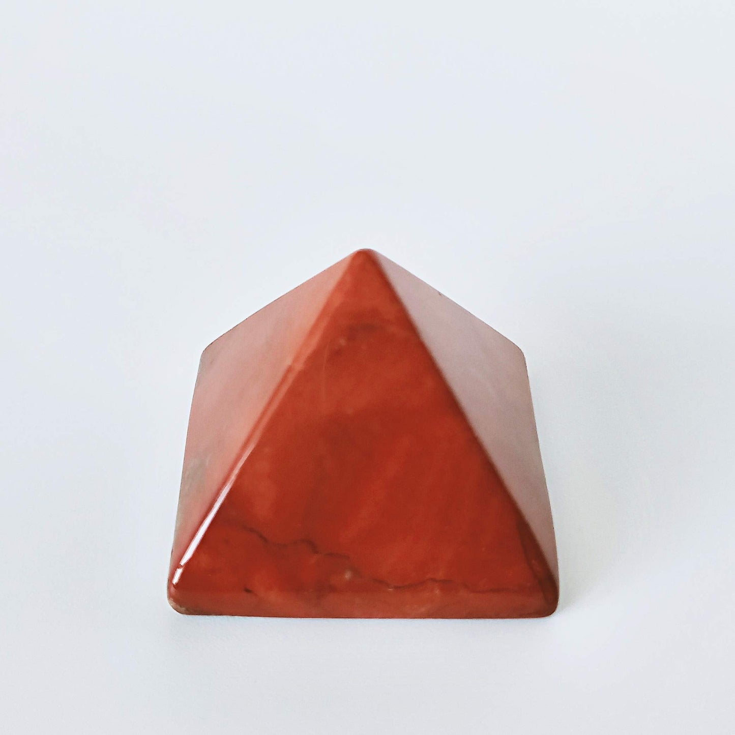 Crystal Pyramid of Natural Red Jasper Chakra Healing Stone, 1.5 inch