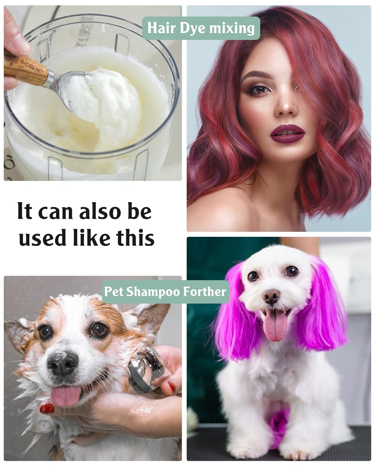 MIGECON Stand Mixer, Small Kitchen Electric Food Mixer, Portable Milk Frother, Rechargeable Household Mixer Beater for Shampoo and Pet Foam Whipper, One-Click Operation, Dark Gery