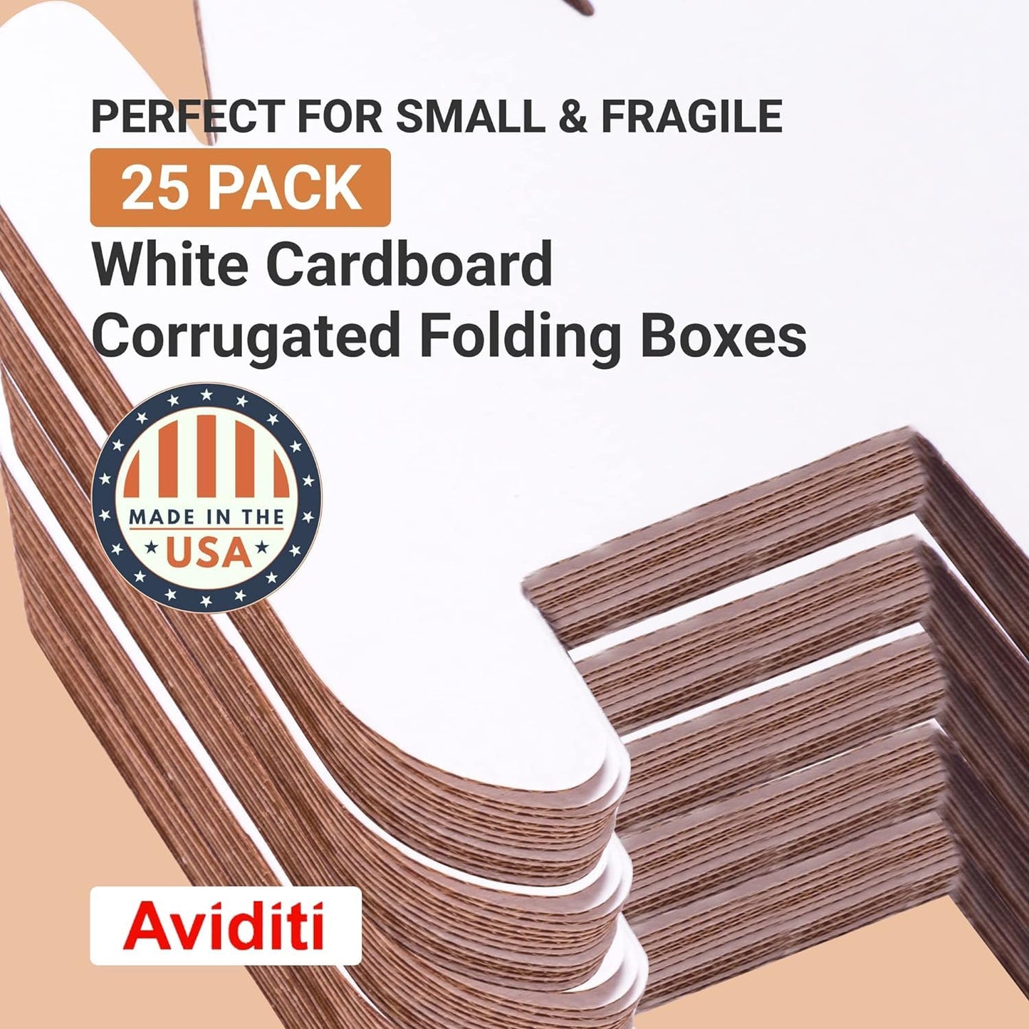 AVIDITI White Shipping Boxes 12"L x 10"W x 10"H (25 Pack) Small to Medium Mailing Box for Small Business Packaging, Mailers, Gifts & Storage
