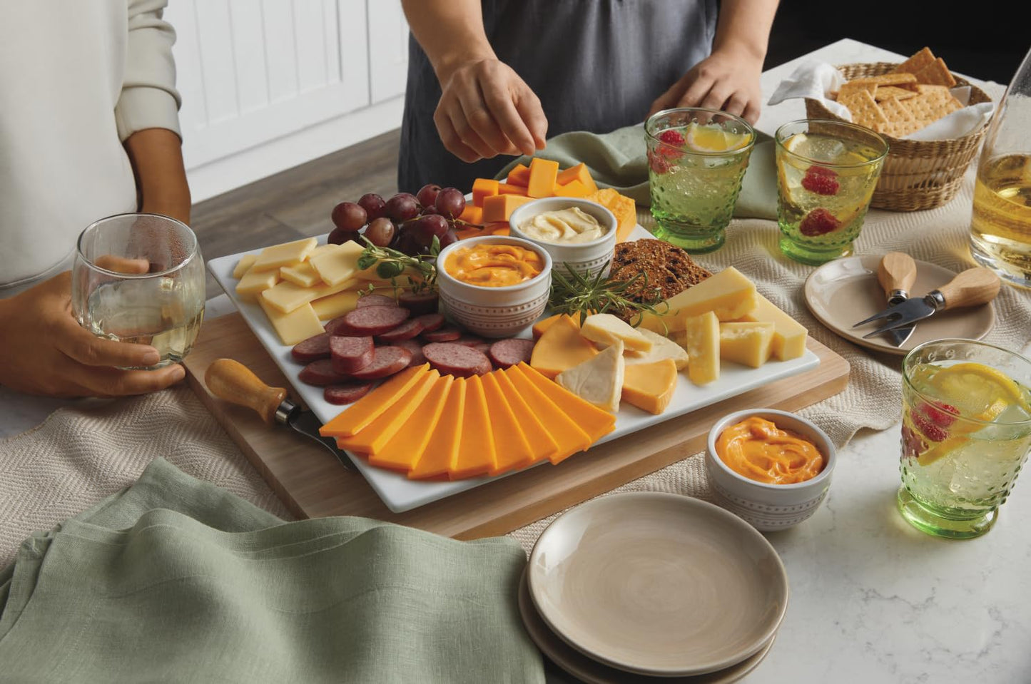 The Swiss Colony 43 Season Pleasers - Assorted Summer Sausage Meats, Mini Meat Sticks, Cheese Bricks and Wedges, Spreadables, Candies, & Chocolate Treats, Meat and Cheese Gift Set, Charcuterie Board