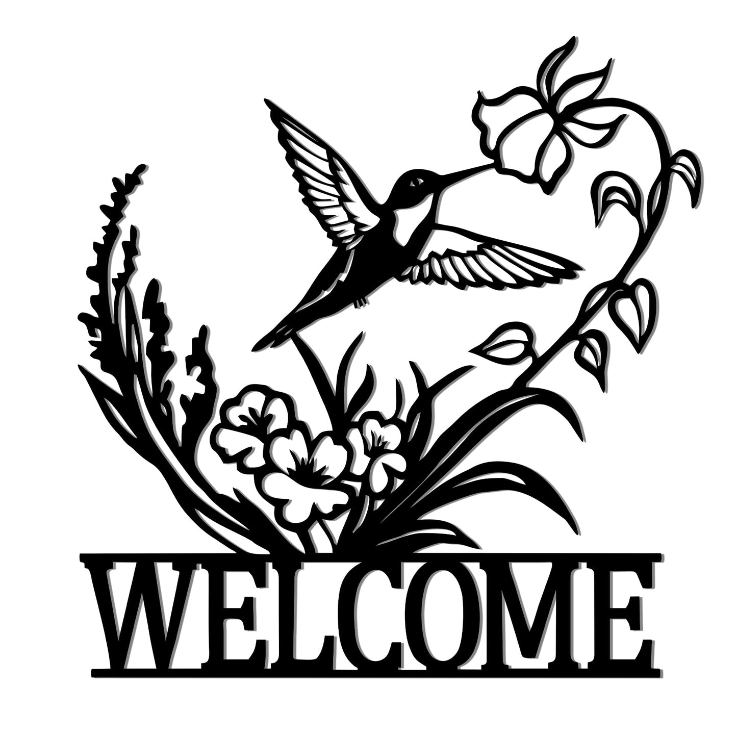 Slickss Elegant Bird Metal Wall Art Welcome Sign - Charming Kitchen Wall Decor & Outdoor Decor, good Gift for Garden, Housewarming, Christmas, Wedding