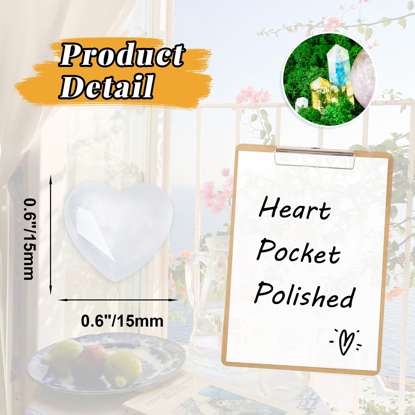 YATOJUZI 20PCS Clear Quartz Heart Healing Crystals Natural Clear Quartz Crystal Set White Love Stones Polished Stone Bulk Wholesale Mini Pocket Gemstones Reiki Energy Gifts for Women