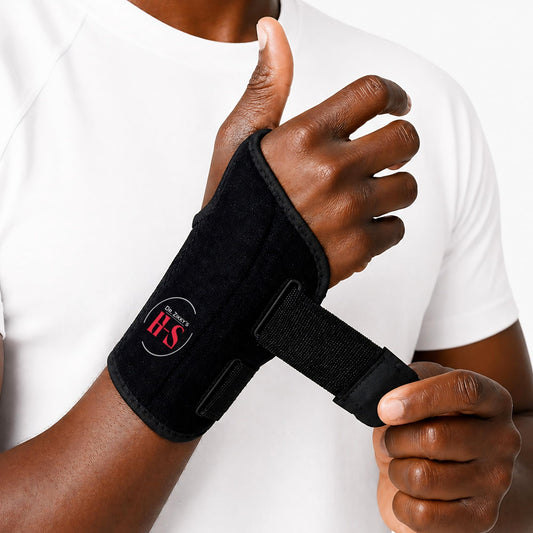 Dr. Zikky's Wrist Stabilizer Brace — Doctor-Developed Support for Carpal Tunnel, Tendonitis and Arthritis — Breathable Ergonomic Neutral Position Splint for Work, Typing and Sleep (Black, Right Hand, S/M)