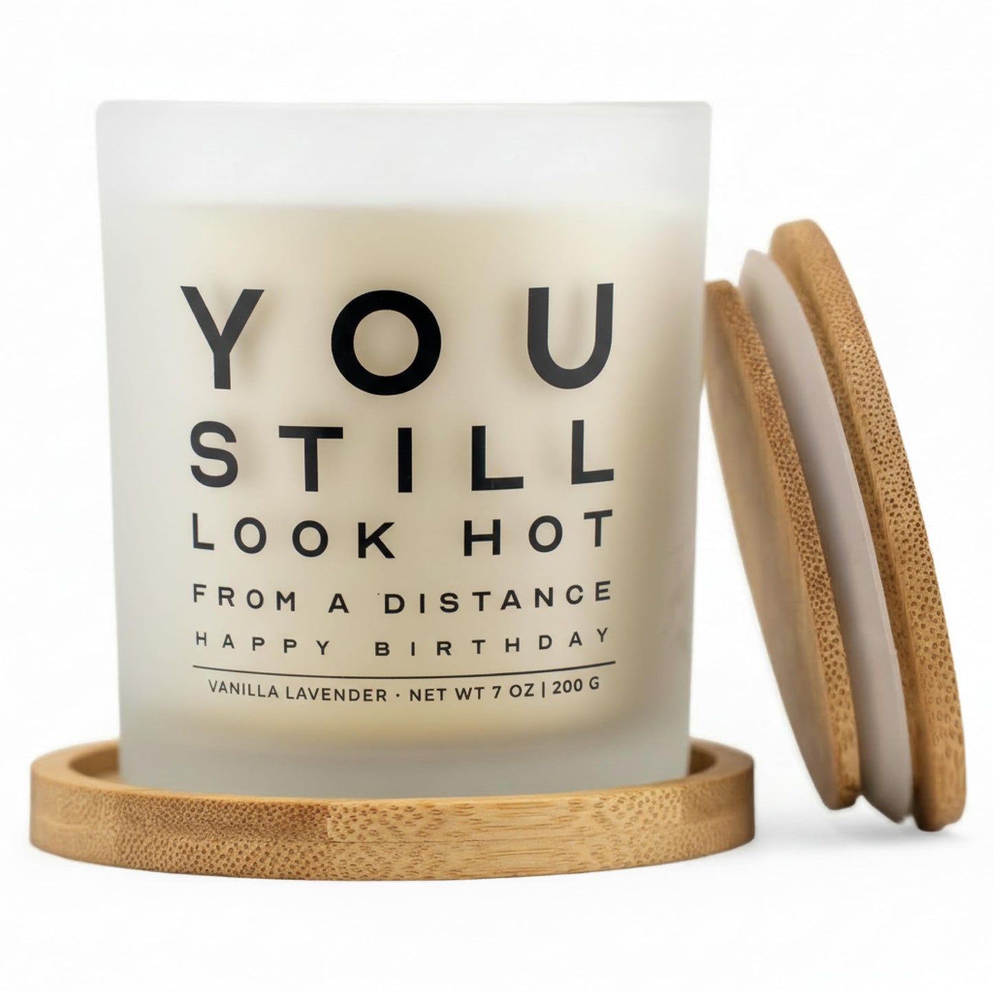 Funny Birthday Gifts for Women You Still Look Hot from a Distance Gift Set Playful Gifts for Friend Sister Coworket BFF Vanilla Lavender Soy, 50+ Hour Burn, Ready to Gift Box by Wick and Wit