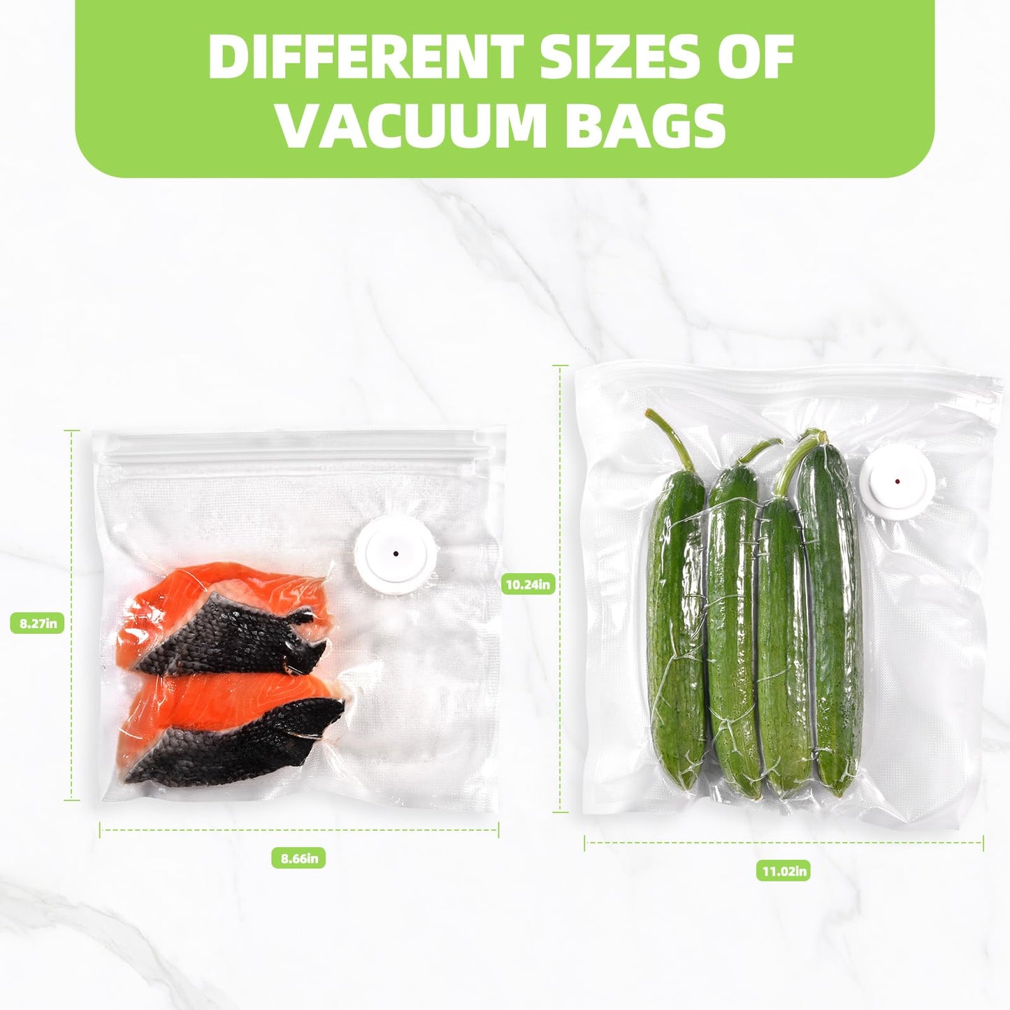 VENMATE Reusable Vacuum Sealer Bags, 15 Pack BPA-Free 8×8 Inch, Heavy-Duty Commercial Grade, Leak-Proof, Freezer Microwave Sous Vide Safe