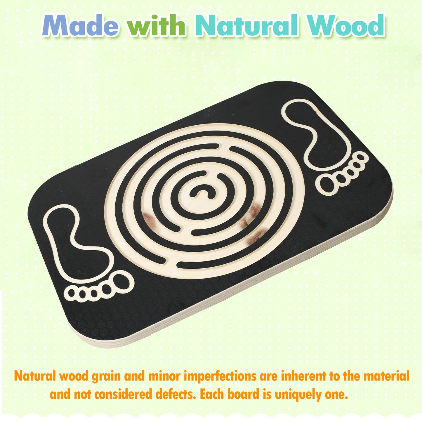 Ciyebst Balance Board Maze for Kids, 17.5-Inch Wobble Board Rocking Seesaw Sensory Training with 6 Balls, Non-Slip Pedals Indoor Outdoor for Boys Girls