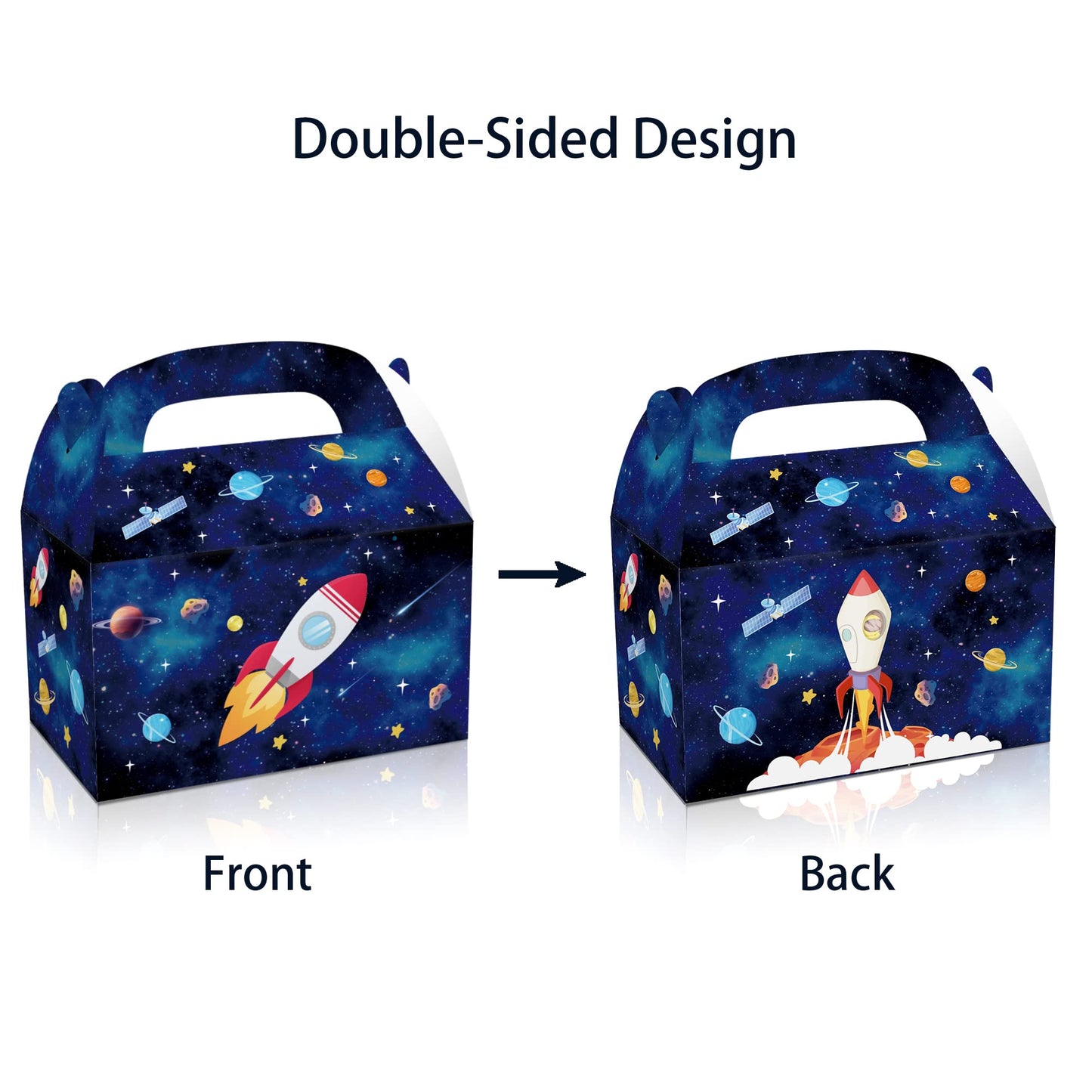 24 Pcs Outer Space Party Favors Boxes Space Paper Goodie Gift Boxes Planet Astronaut Candy Treat Box Starry Sky Galaxy Party Gift Boxes for Kids Astronaut Science Themed Birthday Parties Supplies