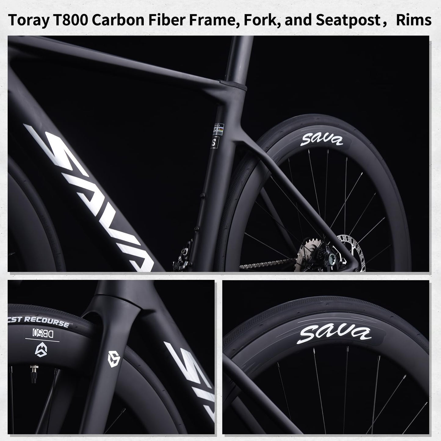 SAVADECK A7L Carbon Road Bike, T800 Carbon Fiber Frame 700C Racing Bicycle with Shimano 105 R7100 24 Speed Groupset and Hydraulic Disc Brake, Ultra-Light Carbon Bike for Man and Women(Dark Blue,47cm)