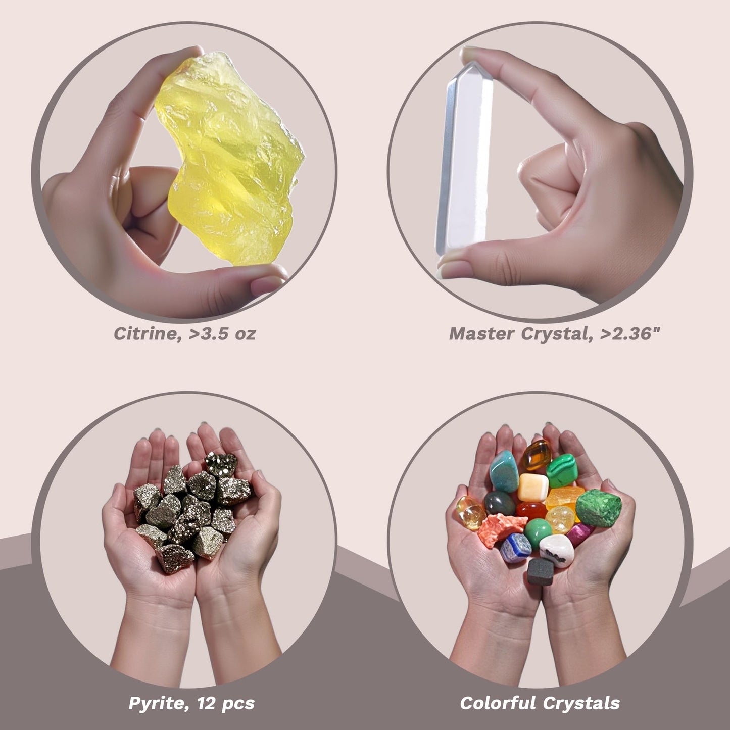 Oletiacisi 38 Pcs Crystals and Healing Stones. 65 oz Healing Crystal Set for Meditation, Crystal Collection, Decor. Oletiacisi Crystal Abundance Set. Sacred Geometric mat Help Setup a Crystal Grid