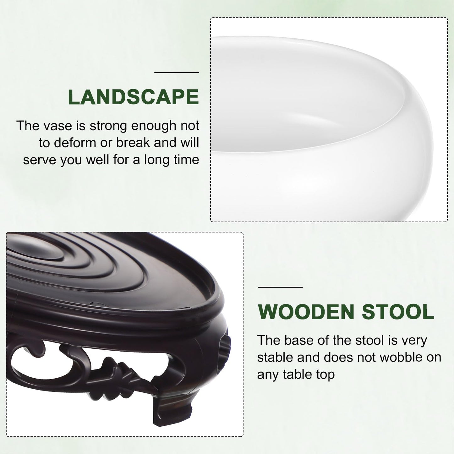 YARNOW Lotus Bowl Planter with Stand - 6.3 Inch White Ceramic Hydroponic Bowl for Water Lily, Daffodil & Bonsai - No Drainage Hole Decorative Indoor Plant Pot for Home Garden Office Zen Decor