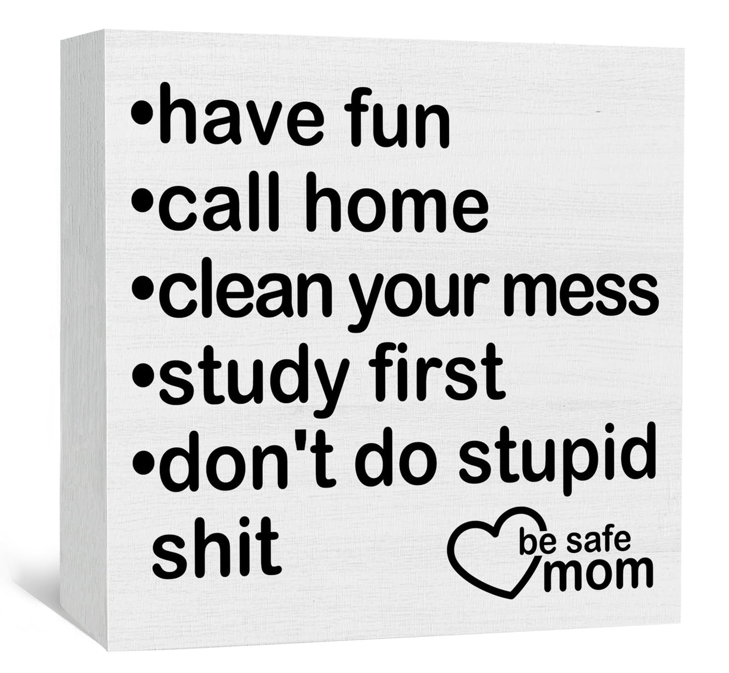 Nitelat Call Your Mom Signs - Dorm Decor for College Girls Guys, College Dorm Essentials for Guys, High School Graduation Gifts, Have Fun Call Home Clean Your Mess Study First Don't Do Stupid Shit