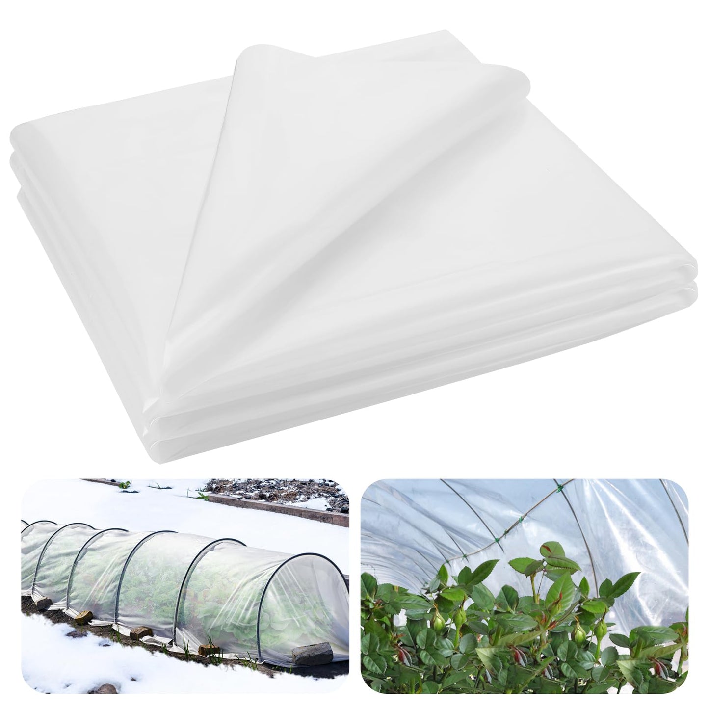 Alphatool Greenhouse Cover Plastic Sheeting - 10 x 30 ft Plant Covers Freeze Protection, Frost Cloths for Outdoor Plants, Clear Floating Row Cover for Outdoors Garden Plants Vegetables Crops