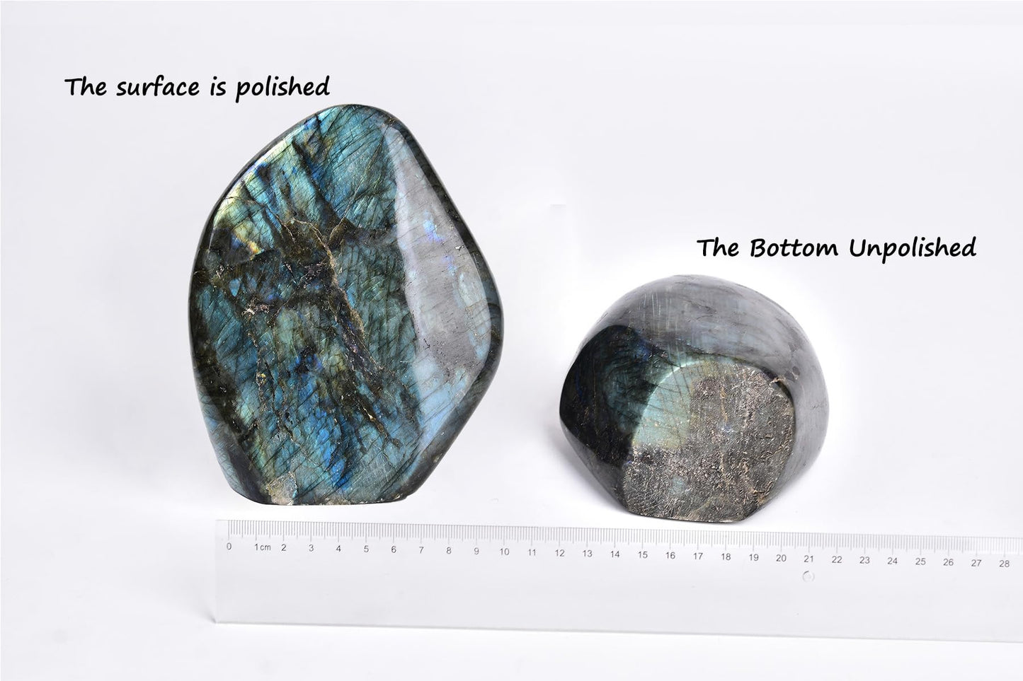 AMOYSTONE Decorative Stone Heavy Large Labradorite Polished Crystal Stone Slab Crystal Aura Healing Reiki Home Decor 3.5-4 LBS