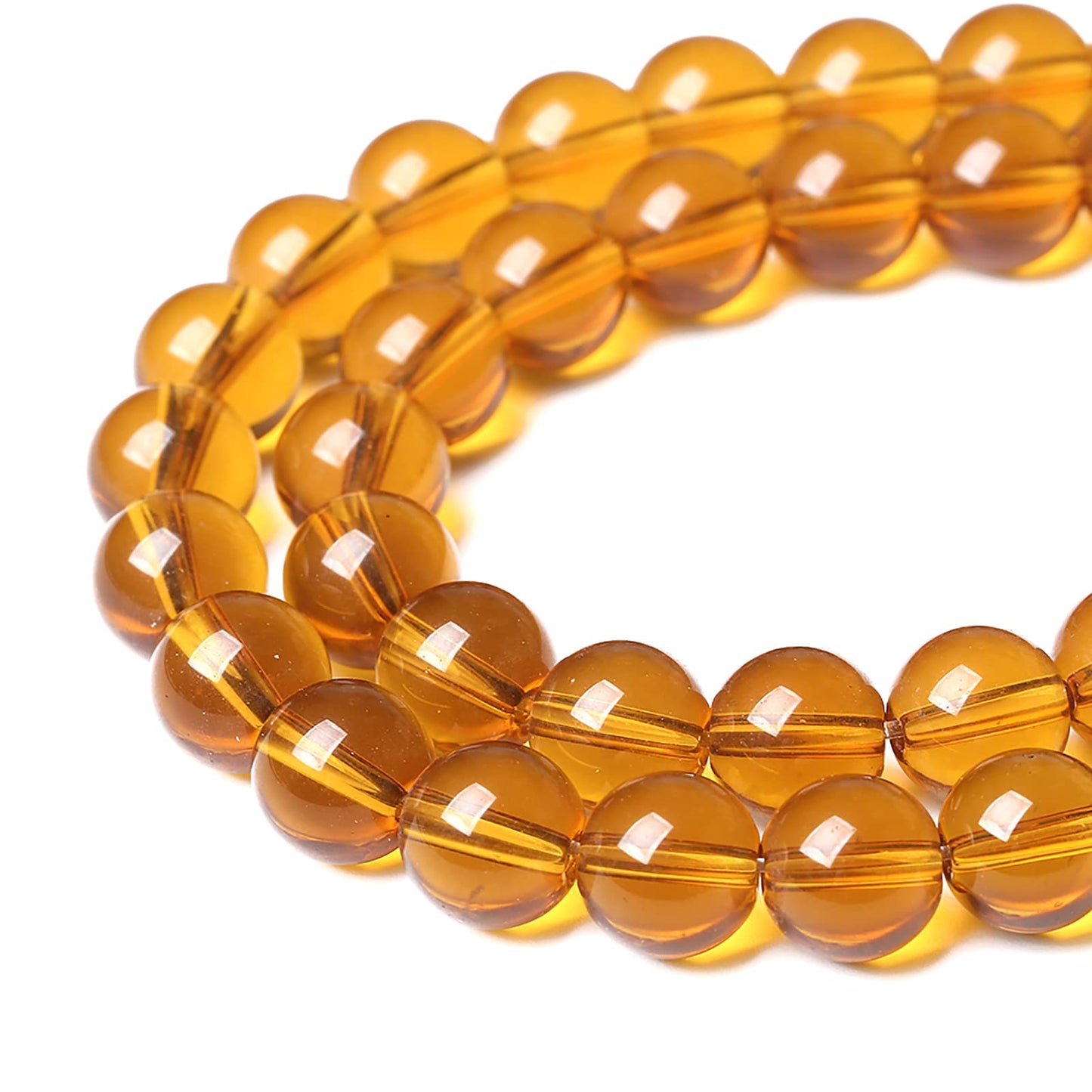 10mm 37pcs Brown Crystal Glass Beads Natural Stone Beads for Jewelry Making Crystal Energy Healing Power Stone Beads DIY Bracelet Necklace Accessories (Brown Glass, 10mm)