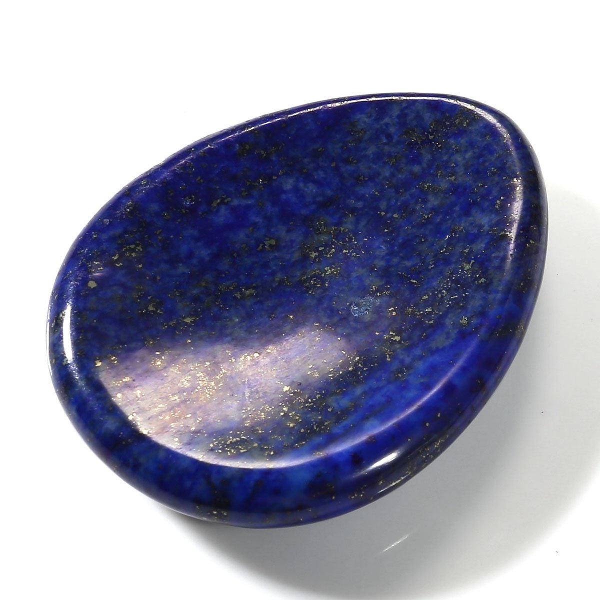 CrystalTears 4 PCS Thumb Worry Stone-Amethyst Rose Quartz Lapis Lazuli Tiger's Eye Healing Crystal Pocket Palm Stone