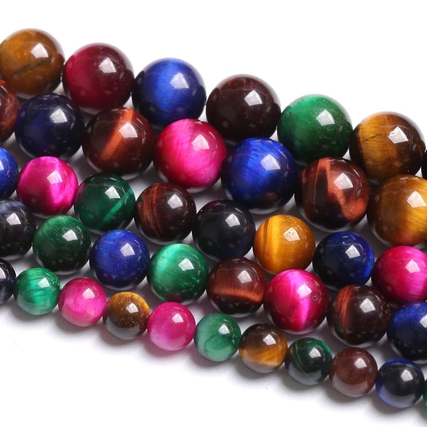 4MM 88PCS Colorful Tiger Eye Natural Stone Beads Crystal Spacer Loose Beads for Jewelry Making DIY Bracelet 1 Strand 15 inches