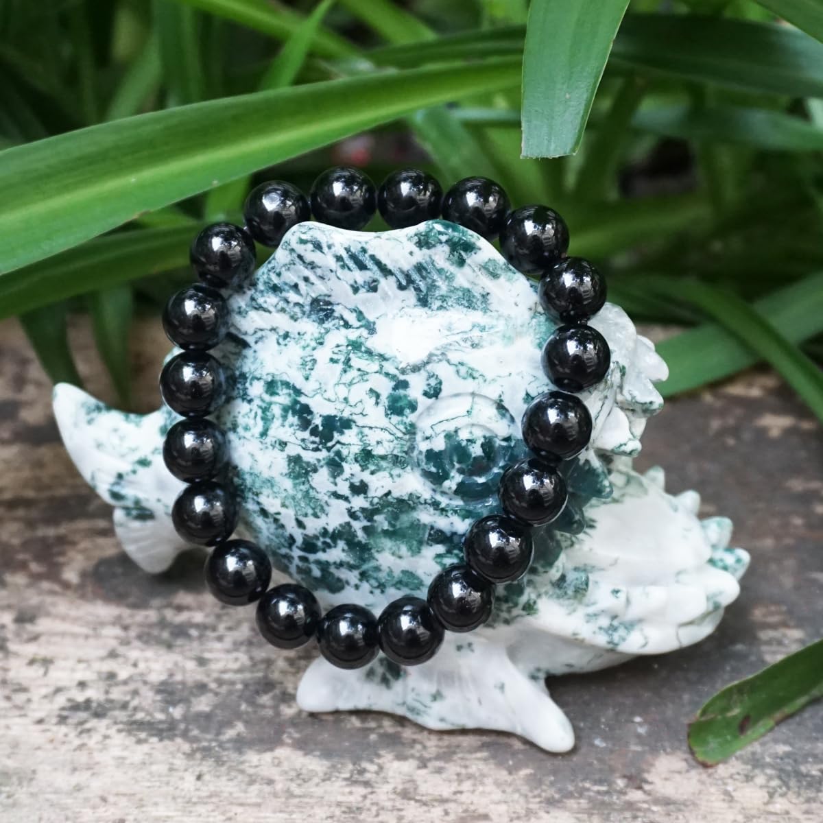 8MM Black Tourmaline Bracelet, 3A Grade Natural Chakra Crystal Jewelry | Birthstone of October, Fit 6.5" Wrist Size, Bring Luck, Peace & Love, Feng Shui Gift for Friends Familys