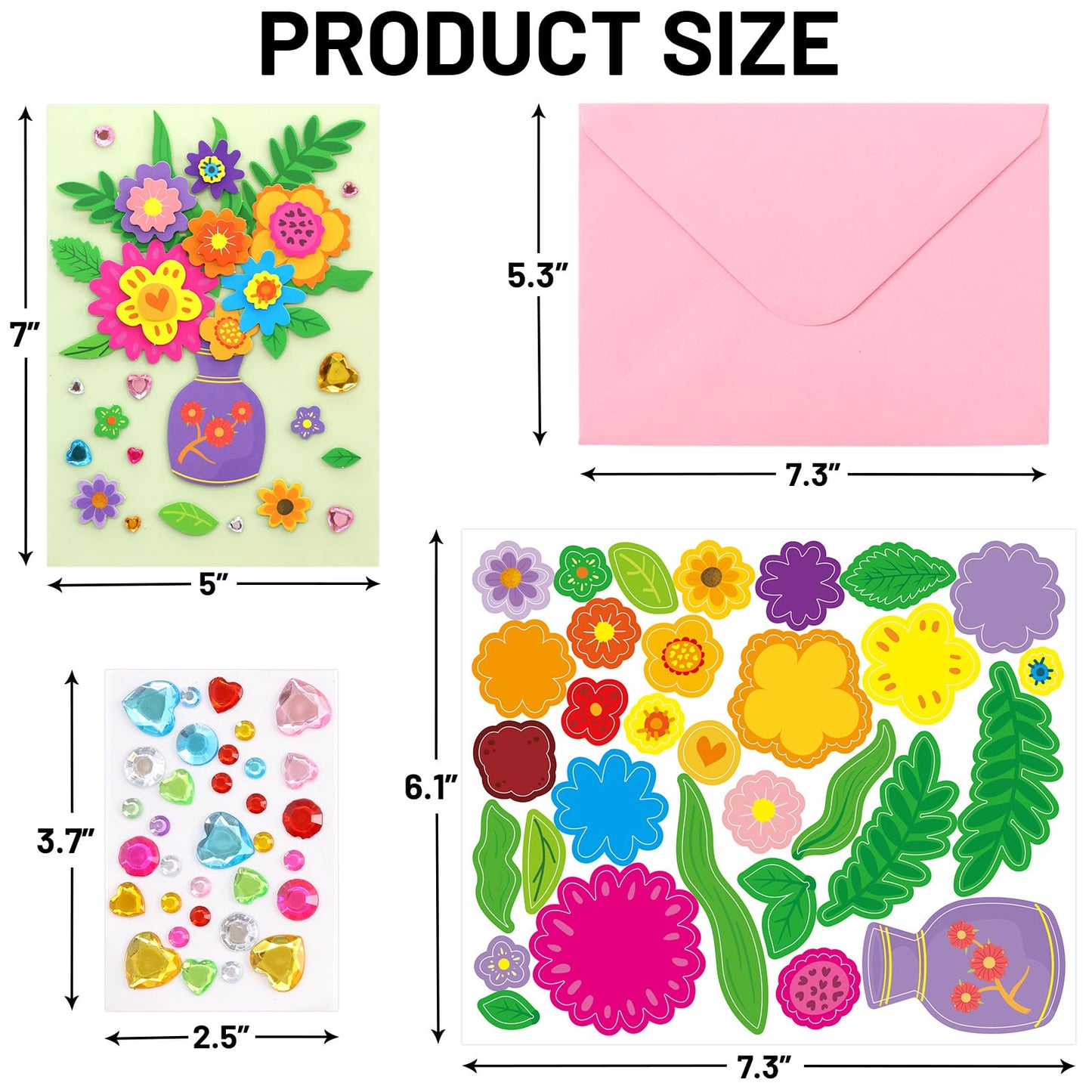 Treasure Cove Card Making Kits for Kids Handmade DIY Greeting Card Kits Thank You Cards Art Crafts with Envelopes Stickers for Girls Boys Birthday Thanksgiving Party Supplies 12 Pcs