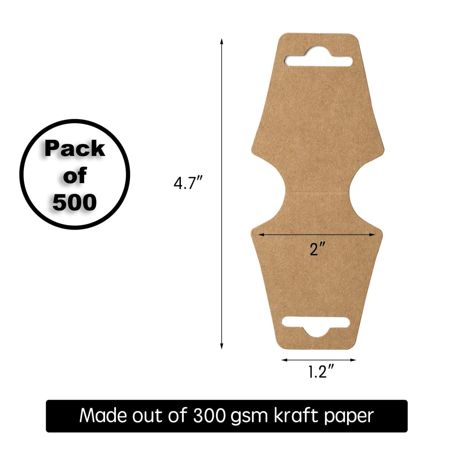 【500 Pack 】Necklace Display Cards - Jewelry, Bracelet, Choker Display Cards - Easy and Simple For Display Your Jewelries, Necklace, Bracelets, Pendant - Bulk 500 Pack