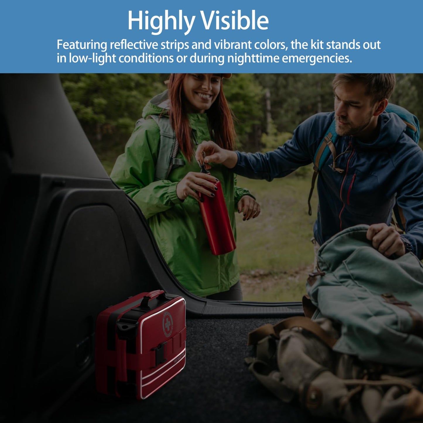 Comprehensive First Aid Kit for Home, Premium Emergency Trauma Kits with Shoulder Strap for Car Camping Gear, Waterproof Survival Kit, Home Essentials, Outdoor Emergency Medical Supplies -324 Piece