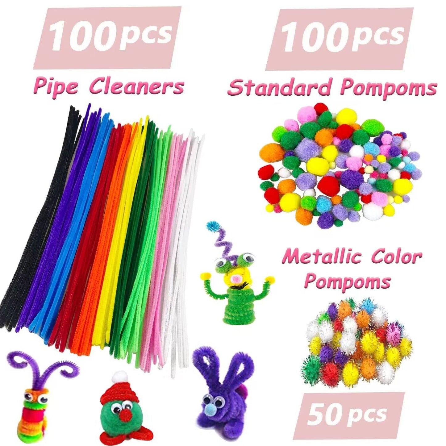 VLUSSO 3000Pcs Arts and Crafts Supplies for Kids Girls 8-12 Craft Kit with Pipe Cleaners Beads Crafts for Kids DIY School Supplies Set Crafting Box for Girls Boys Age 4-6, 6-8, 8-12 Years Gifts