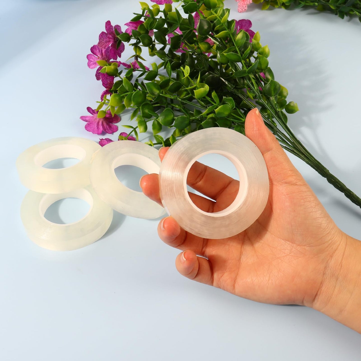 DOMMARE Flower Tape 1/2 Inch Floral Tape, 8Pcs Green Flower Wrapping Waterproof Tape, Flowers Bouquet Supplies for Bouquet Floral Arranging Flower Stem Wrapping, Wedding Bouquet, Wreath, 32 Yard