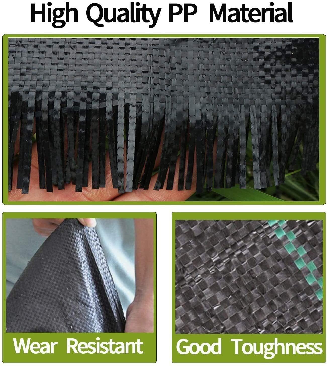 Groweco Weed Barrier Landscape Fabric Heavy Duty 6FT X 100FT Premium 3.2oz Ground Cover Landscape Fabric Gardening Mat,Woven Geotextile Fabric for Underlayment,Commercial Driveway Fabric