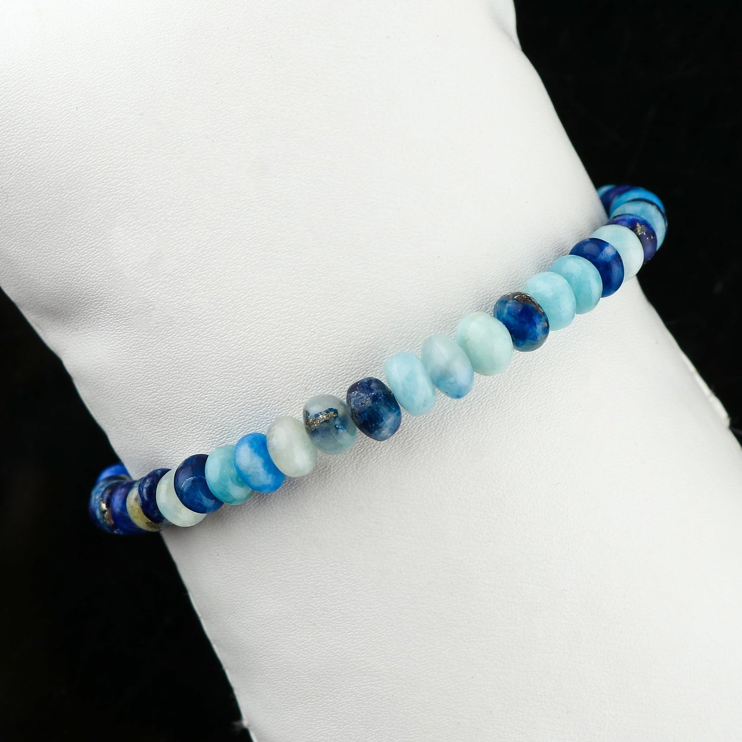 CRYSTALIS Copper Afghanite Lapis Lazuli Beads Slider Bolo Bracelet, High Grade Beaded Crystals, Chakra Healing Gemstone, Gift Giving Women Jewelry, 925 Sterling Silver Slider 10 inch