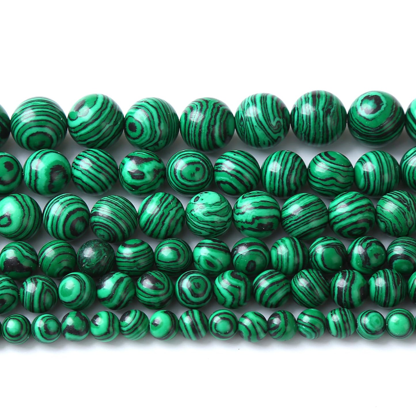36pcs 10mm Synthetic Green Malachite Beads Natural Stone Round Loose Spacer Beads for Jewelry Making DIY Necklaces Bracelets 15" (10mm, Green Malachite)