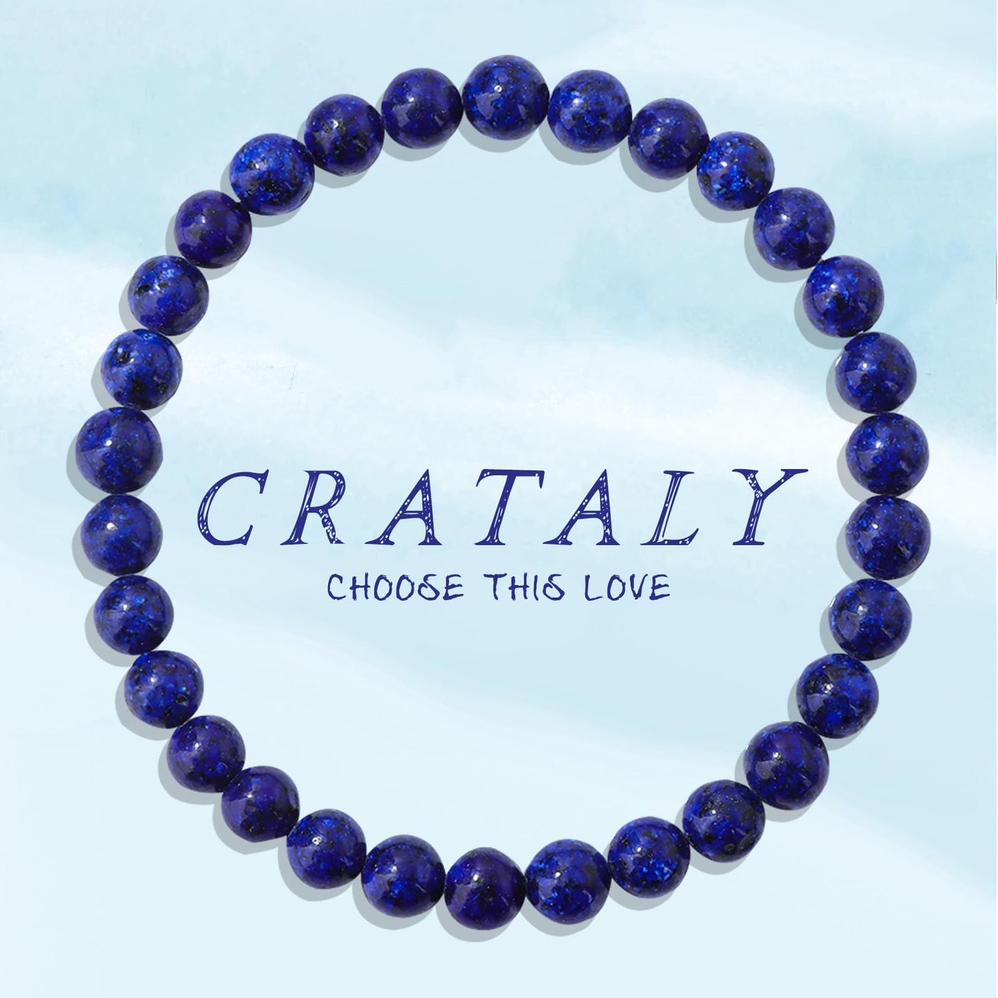 Lapis Lazuli Beaded Bracelet for Women Men-6MM Blue Natural Crystal Healing Jewelry Handmade Birthday Gifts Bracelet