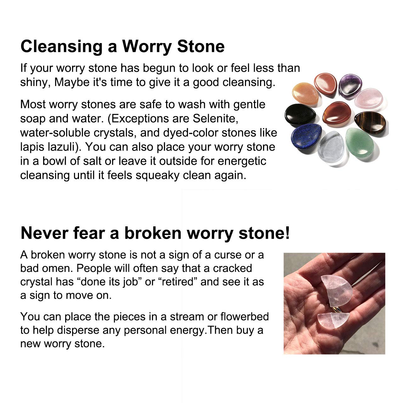 CrystalTears Clear Quartz Crystal Worry Stone Thumble Polished Healing Crystals Pocket Palm Stone Thumb Worry Stones for Anxiety Stress Relief Crystal Therapy