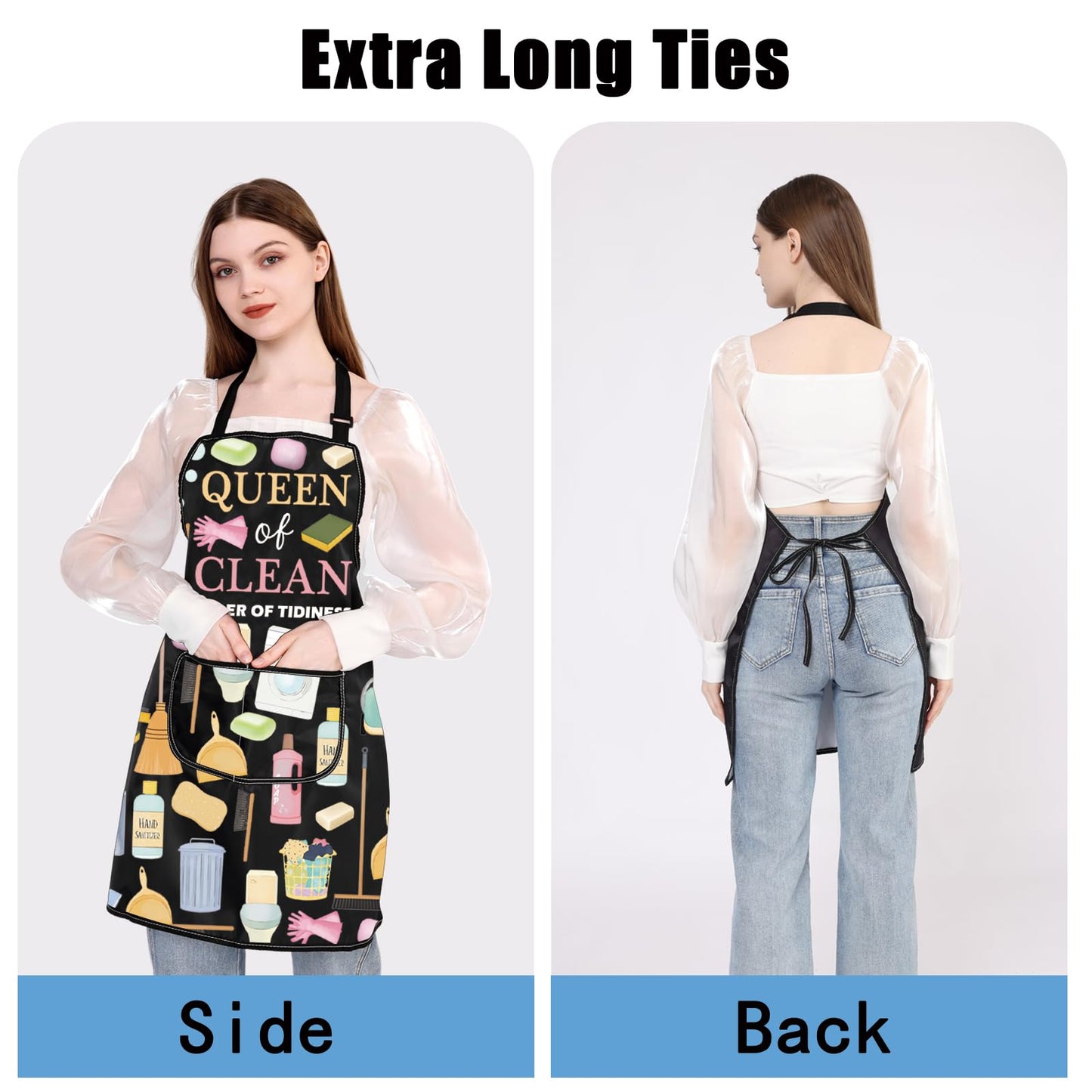 JXGZSO Housekeeper Apron Cleaning Apron with Pocket Housekeeper Gift Cleaning Janitor Custodian Gift for Cleaning Lovers (Tidiness apron)