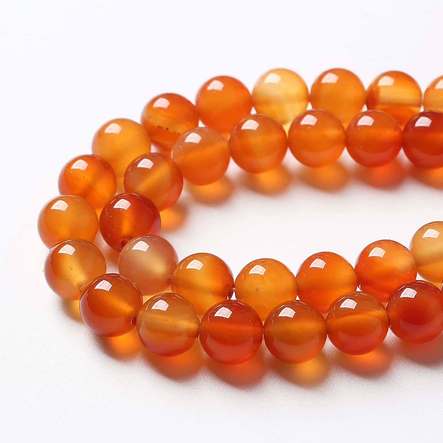 36pcs 10mm Natural Gradient Red Agate Gemstone Beads Round Loose Spacer Beads for Jewelry Making DIY Bracelets Necklaces 15" (10mm, Red Agate)